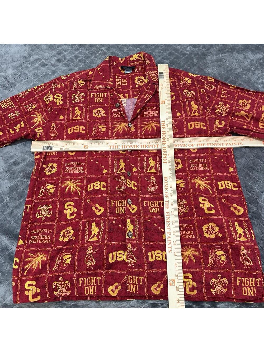 USC Team Trojans Hawaiian Shirt Men XL Southern California Fight On USA - Picture 5 of 6
